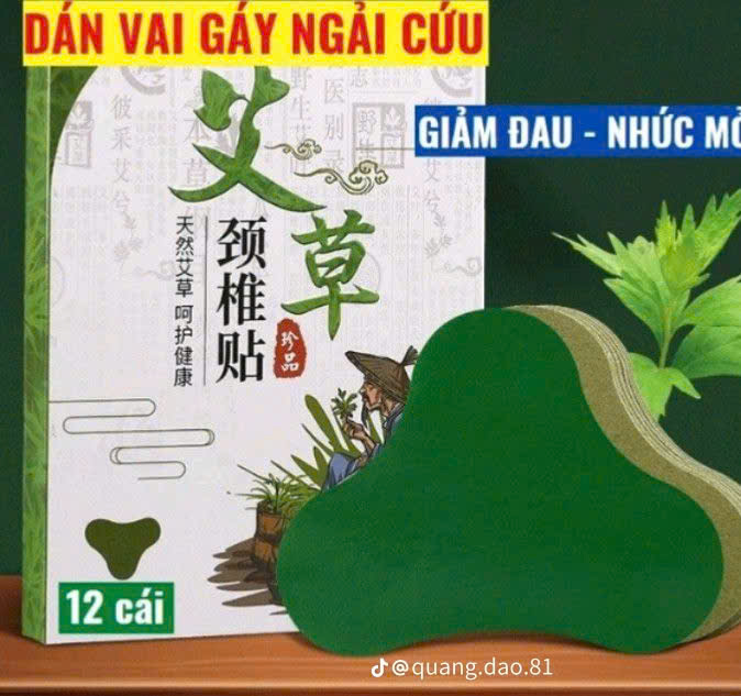 🌿 GIỚI THIỆU SẢN PHẨM 🌿  DÁN VAI GÁY NGẢI CỨU – GIẢM ĐAU, NHỨC MỎI