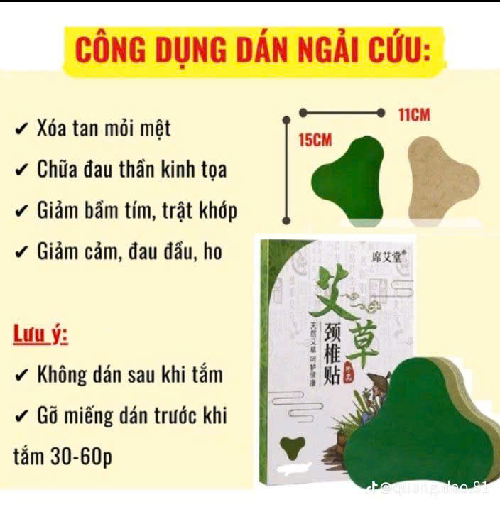 📦 COMBO 10 HỘP → TẶNG 1 HỘP 🌿 DÁN VAI GÁY NGẢI CỨU – GIẢM ĐAU, NHỨC MỎI 🌿  